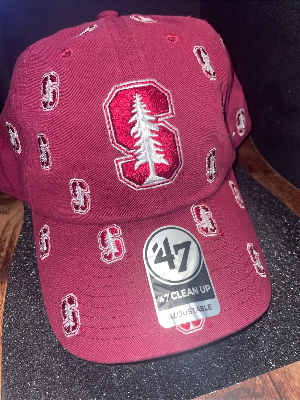 47 Brand Maroon Cap with White Embroidered S and Tree Logos